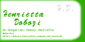 henrietta dobozi business card